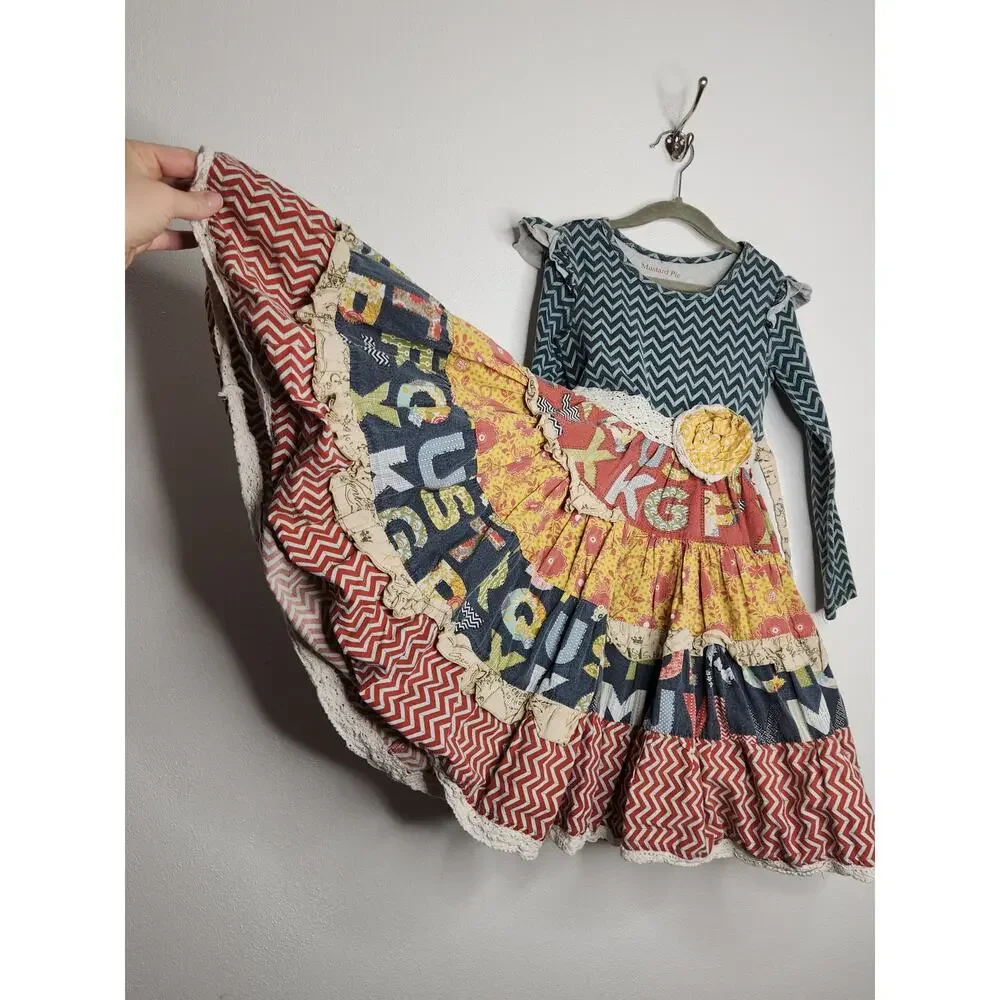 Mustard Pie Girls Boho Maxi Dress Fairy Whimsy Hippie Patchwork 6X